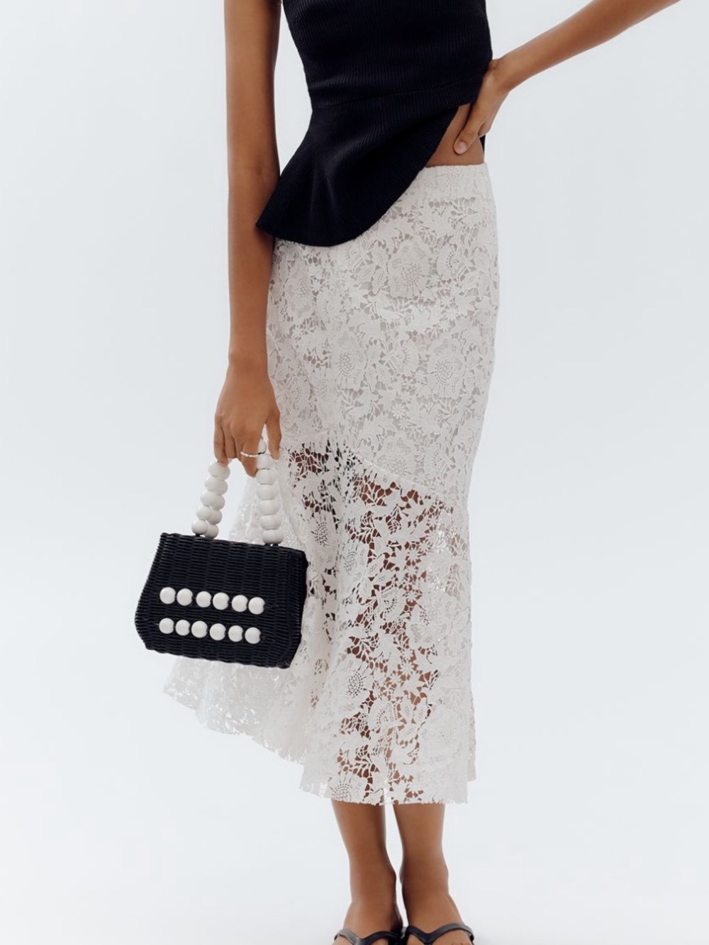 NWT Anthropologie Avec Les Filles Flared Lace Midi Skirt Size 14